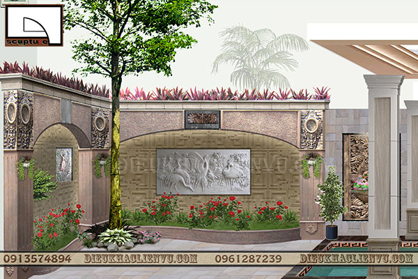 Thi công tranh phù điêu sân vườn chuyên nghiệp